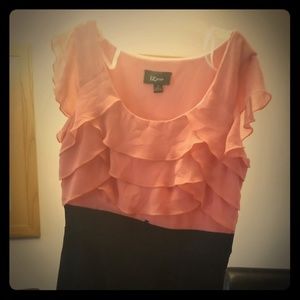 Coral and black dress